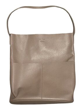 OAK + FORT Pebbled Leather Tote Book Bag in Taupe